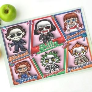 3d Halloween tempered glass cutting